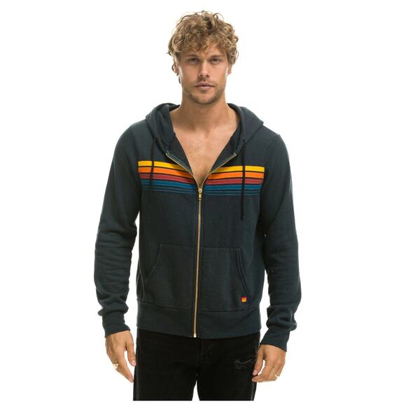 Aviator Nation 5-Stripe Zip Hoodie Size Large - Picture 4 of 14